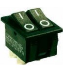 Interrupteur vert à touche basculante pour découpe 30,2 x 22,2 mm