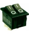Interrupteur bipolaire noir à touche basculante pour découpe 30,2 x 22,2 mm