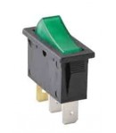 Interrupteur vert à touche basculante pour découpe 30,2 x 11,1 mm