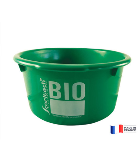Bac rond 19L vert logo BIO