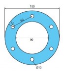 Adapt. GUYON ø extérieur 150 mm, joint injecteur à buée
