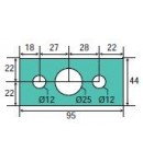 95 x 44 mm, adapt. TIBILETTI, joint pour tube à buée