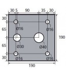 190 x 190 mm, adapt. FRINGAND, joint pour tube à buée