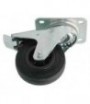 Roulette caoutchouc pivotante à frein chape inox