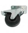 Roulette caoutchouc pivotante à frein chape inox
