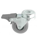 Roulette caoutchouc pivotante à frein chape zinguée ø 50 mm