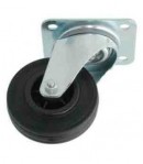 Roulette caoutchouc pivotante chape inox