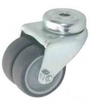 Roulette double caoutchouc pivotante chape zinguée ø 50 mm