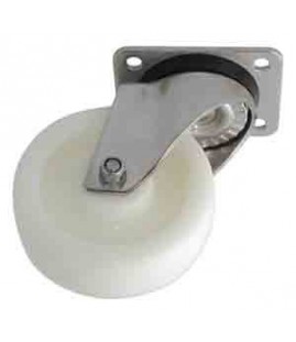 Roulette polyamide pivotante chape inox
