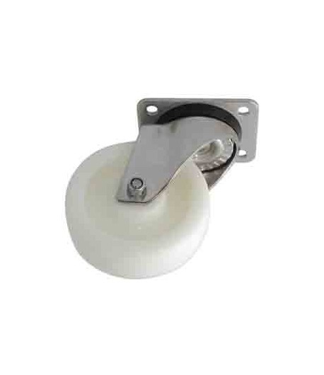 Roulette polyamide pivotante chape inox