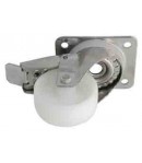 Roulette polypropylène pivotante à frein chape inox
