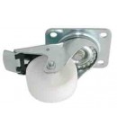 Roulette polypropylène pivotante à frein chape zinguée