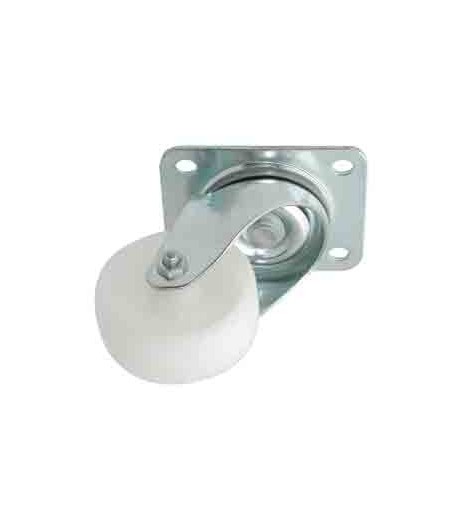Roulette polypropylène pivotante chape zinguée