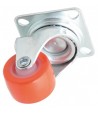 Roulette caoutchouc pivotante très faible hauteur chape à platine zinguée