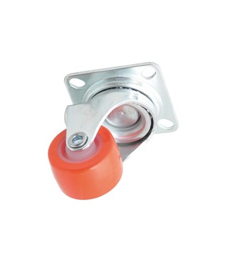 Roulette caoutchouc pivotante chape zinguée très faible hauteur pivotante